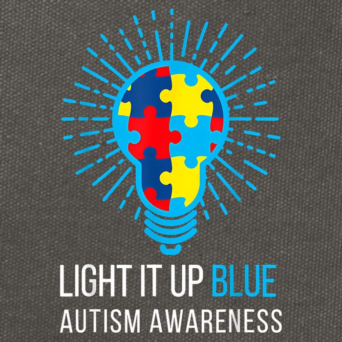 Light It Up Blue Autism Awareness Ribbon Puzzle Pieces Cotton Canvas Backpack