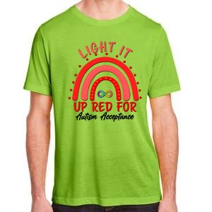 Light It Up Red For Autism Acceptance Red Rainbow Adult ChromaSoft Performance T-Shirt