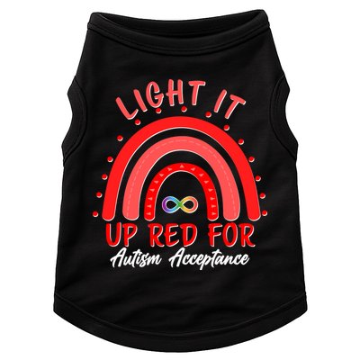 Light It Up Red For Autism Acceptance Red Rainbow Doggie Tank