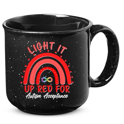 Light It Up Red For Autism Acceptance Red Rainbow 15oz Campfire Ceramic Mug