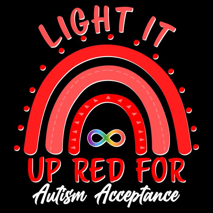 Light It Up Red For Autism Acceptance Red Rainbow Flatbill Hat