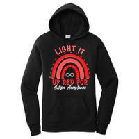 Light It Up Red For Autism Acceptance Red Rainbow Women's Pullover Hoodie