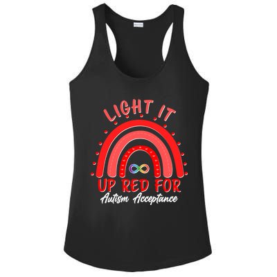 Light It Up Red For Autism Acceptance Red Rainbow Ladies PosiCharge Competitor Racerback Tank