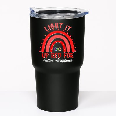 Light It Up Red For Autism Acceptance Red Rainbow Tumbler
