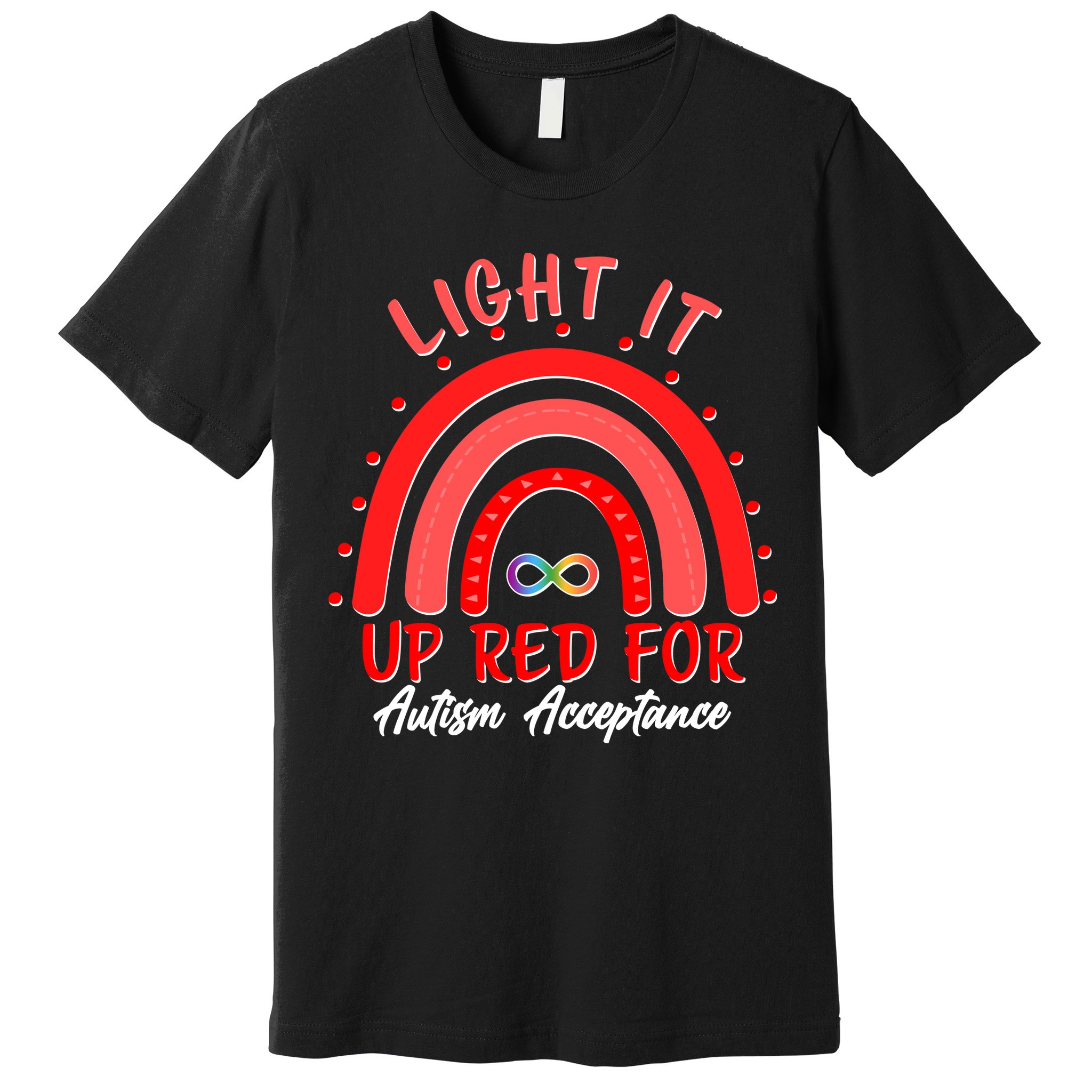 Light It Up Red For Autism Acceptance Red Rainbow Premium T-Shirt