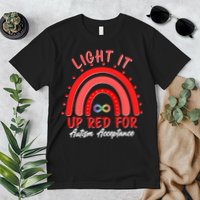 Light It Up Red For Autism Acceptance Red Rainbow Premium T-Shirt