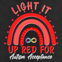 Light It Up Red For Autism Acceptance Red Rainbow Trucker Hat
