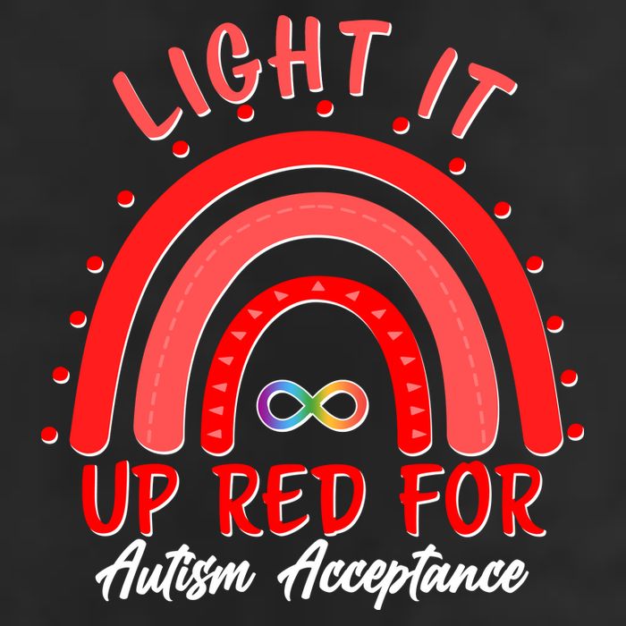 Light It Up Red For Autism Acceptance Red Rainbow Trucker Hat