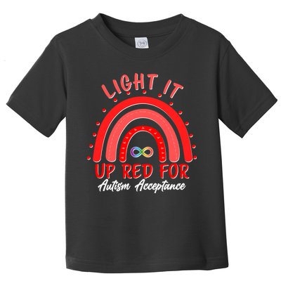 Light It Up Red For Autism Acceptance Red Rainbow Toddler T-Shirt