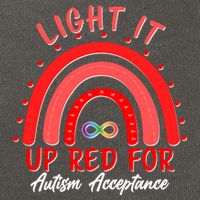 Light It Up Red For Autism Acceptance Red Rainbow Cotton Canvas Backpack