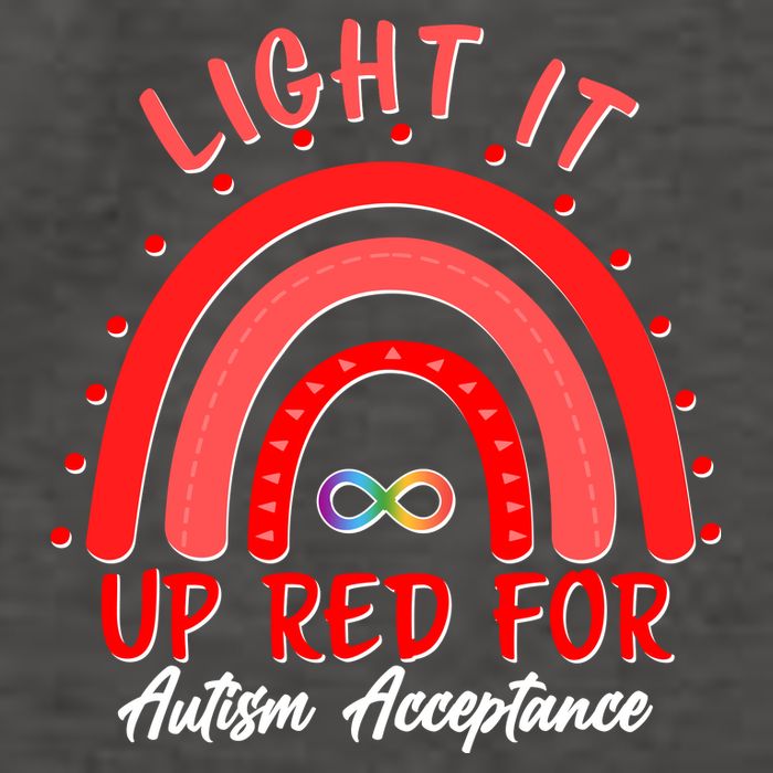 Light It Up Red For Autism Acceptance Red Rainbow Vector Backpack