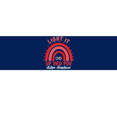 Light It Up Red For Autism Acceptance Red Rainbow Bumper Sticker