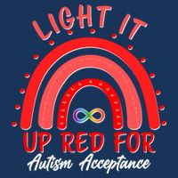 Light It Up Red For Autism Acceptance Red Rainbow Infant Baby Jersey Bodysuit