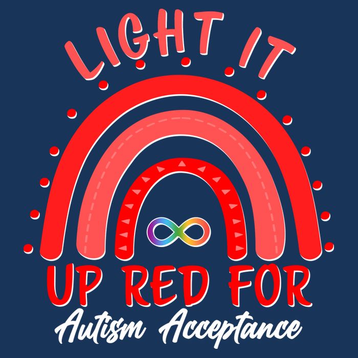 Light It Up Red For Autism Acceptance Red Rainbow Infant Baby Jersey Bodysuit