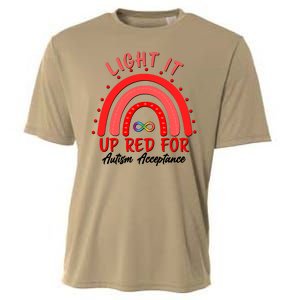 Light It Up Red For Autism Acceptance Red Rainbow Cooling Performance Crew T-Shirt