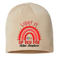Light It Up Red For Autism Acceptance Red Rainbow Sustainable Beanie