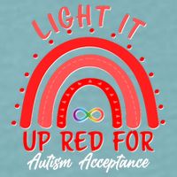 Light It Up Red For Autism Acceptance Red Rainbow Sueded Cloud Jersey T-Shirt