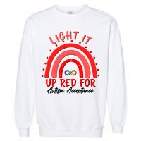 Light It Up Red For Autism Acceptance Red Rainbow Garment-Dyed Sweatshirt