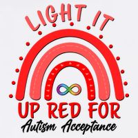 Light It Up Red For Autism Acceptance Red Rainbow Garment-Dyed Sweatshirt