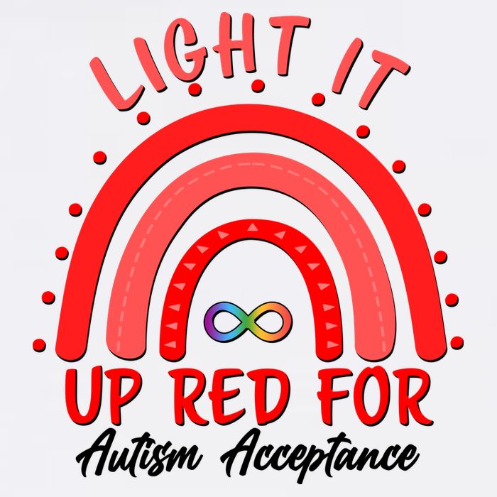 Light It Up Red For Autism Acceptance Red Rainbow Garment-Dyed Sweatshirt