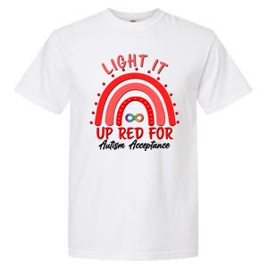 Light It Up Red For Autism Acceptance Red Rainbow Garment-Dyed Heavyweight T-Shirt