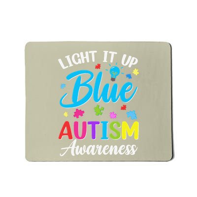 Light It Up Blue Autism Awareness Month Lamp Puzzle Mousepad