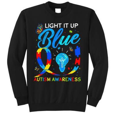 Light It Up Blue Autism Awareness Puzzle Women Sweatshirt