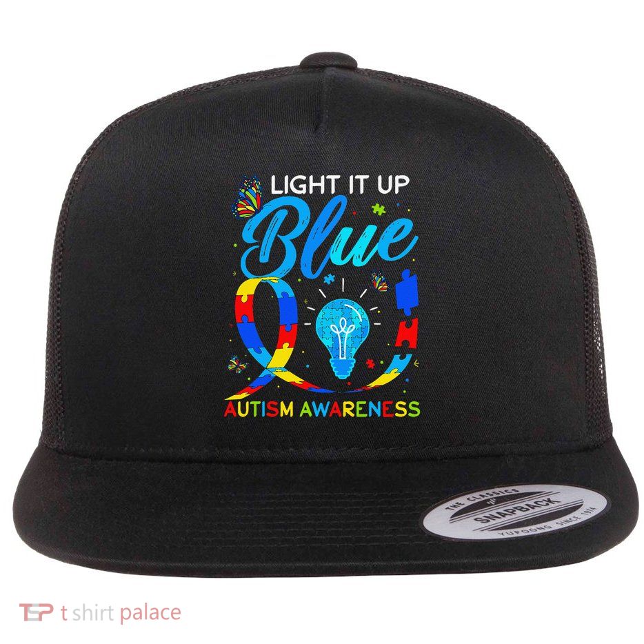 Light It Up Blue Autism Awareness Puzzle Women Flatbill Hat