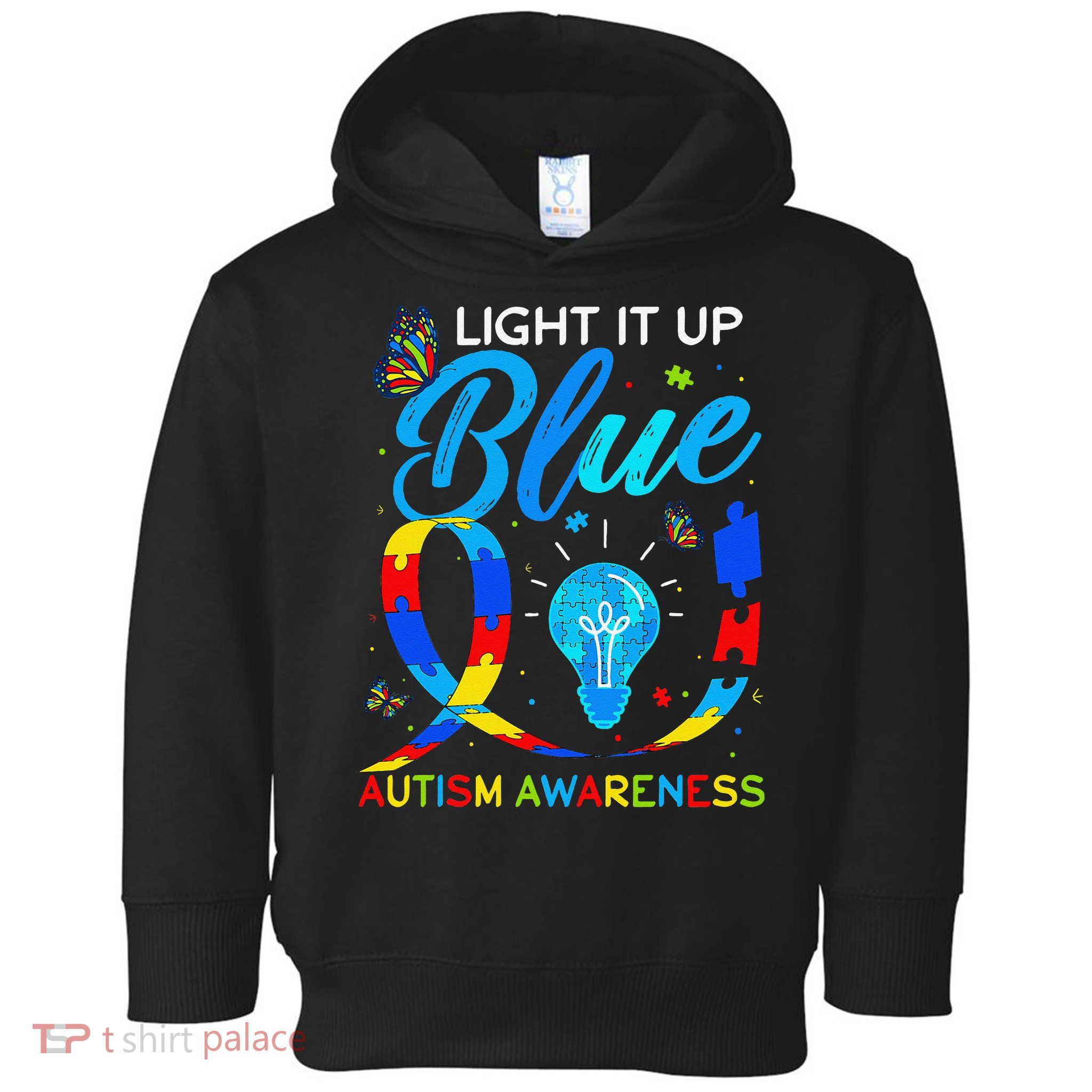 Light It Up Blue Autism Awareness Puzzle Women Toddler Hoodie
