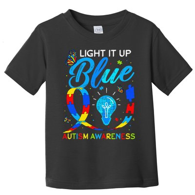 Light It Up Blue Autism Awareness Puzzle Women Toddler T-Shirt