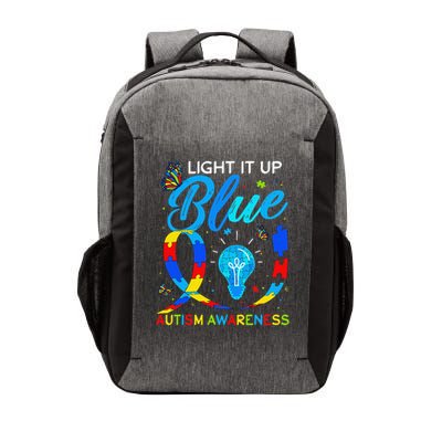 Light It Up Blue Autism Awareness Puzzle Women Vector Backpack