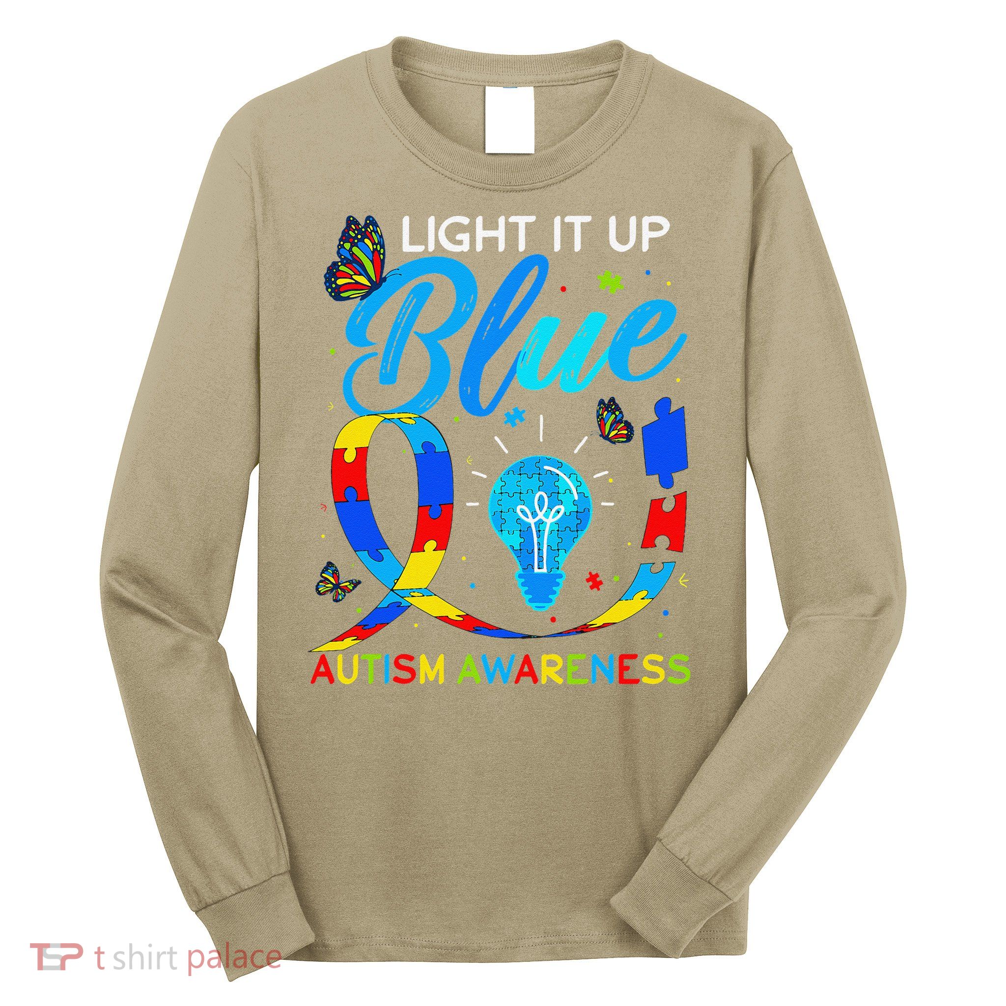 Light It Up Blue Autism Awareness Puzzle Women Long Sleeve Shirt