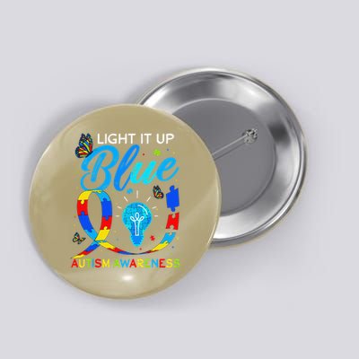 Light It Up Blue Autism Awareness Puzzle Women Button
