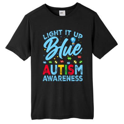 Light It Up Blue Autism Awareness Tall Fusion ChromaSoft Performance T-Shirt