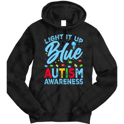 Light It Up Blue Autism Awareness Tie Dye Hoodie