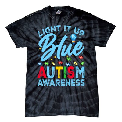 Light It Up Blue Autism Awareness Tie-Dye T-Shirt