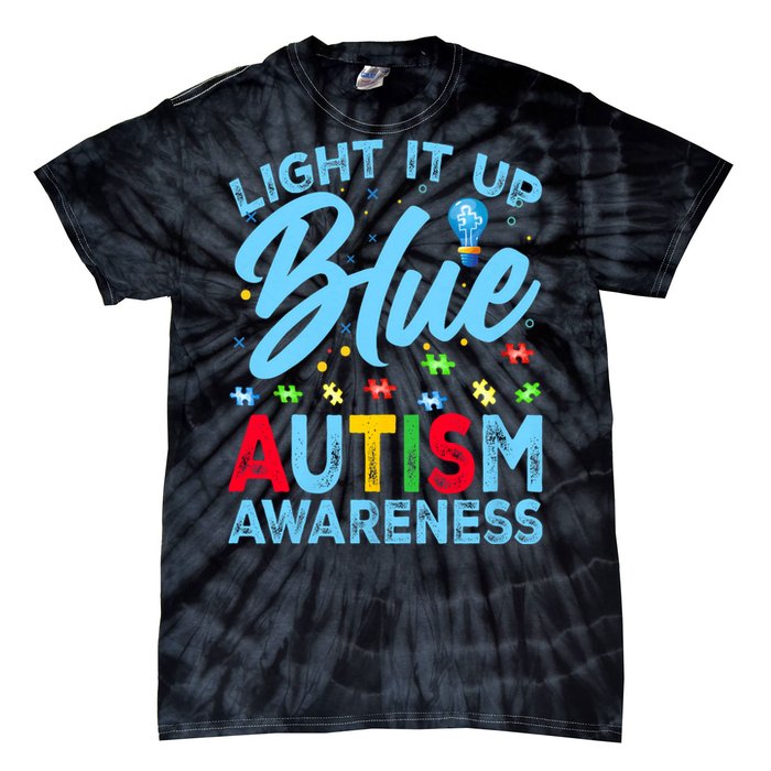 Light It Up Blue Autism Awareness Tie-Dye T-Shirt