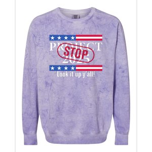 Look It Up Yall Stop Project 2025 Colorblast Crewneck Sweatshirt