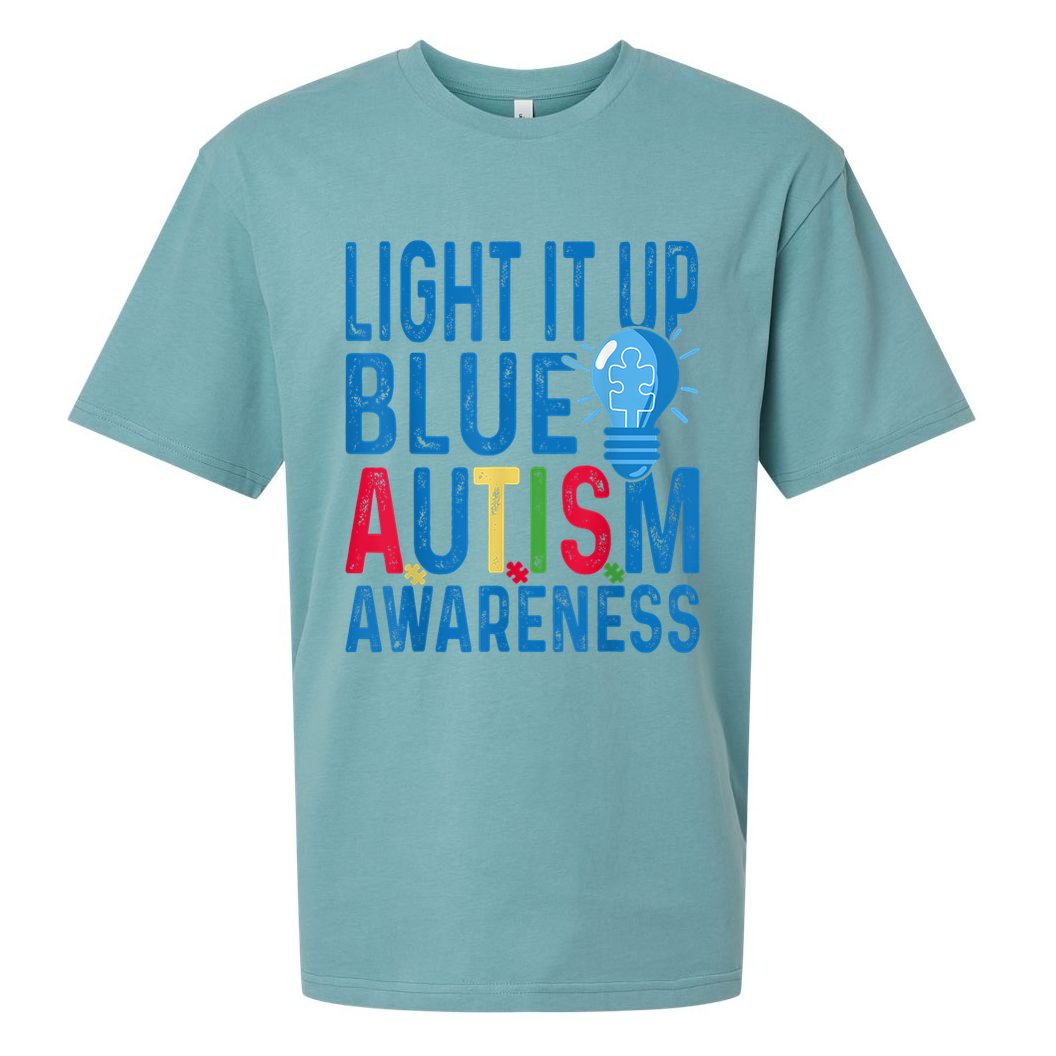 Light It Up Blue Autism Awareness Sueded Cloud Jersey T-Shirt