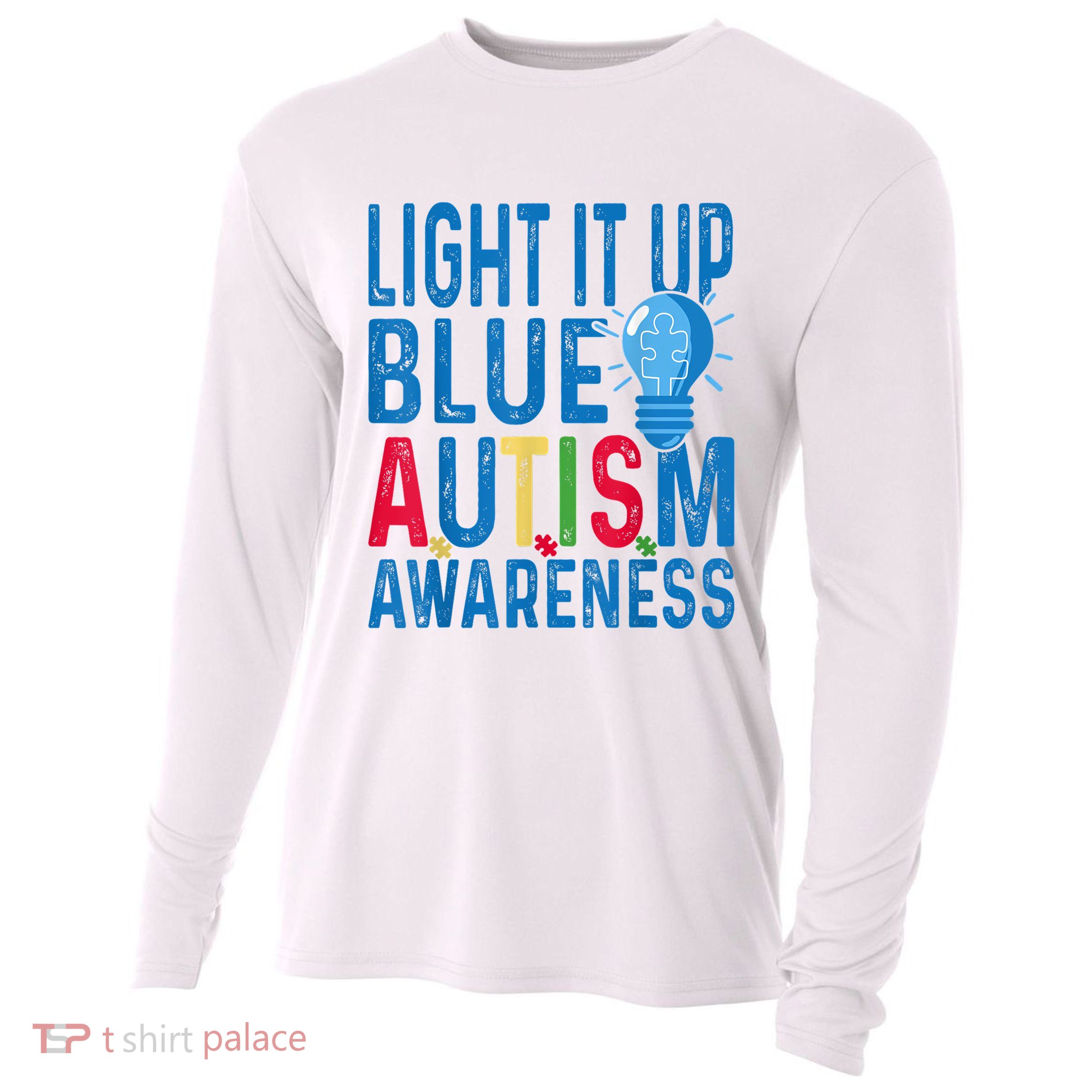 Light It Up Blue Autism Awareness Cooling Performance Long Sleeve Crew