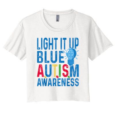 Light It Up Blue Autism Awareness Crop Top