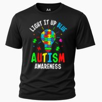 Light It Up Blue Autism Awareness Puzzle Piece Boy Performance Shirt