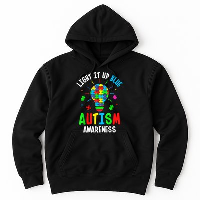 Light It Up Blue Autism Awareness Puzzle Piece Boy Hoodie