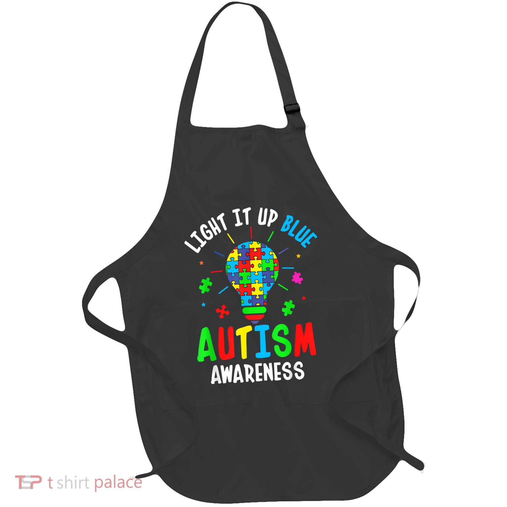 Light It Up Blue Autism Awareness Puzzle Piece Boy Apron