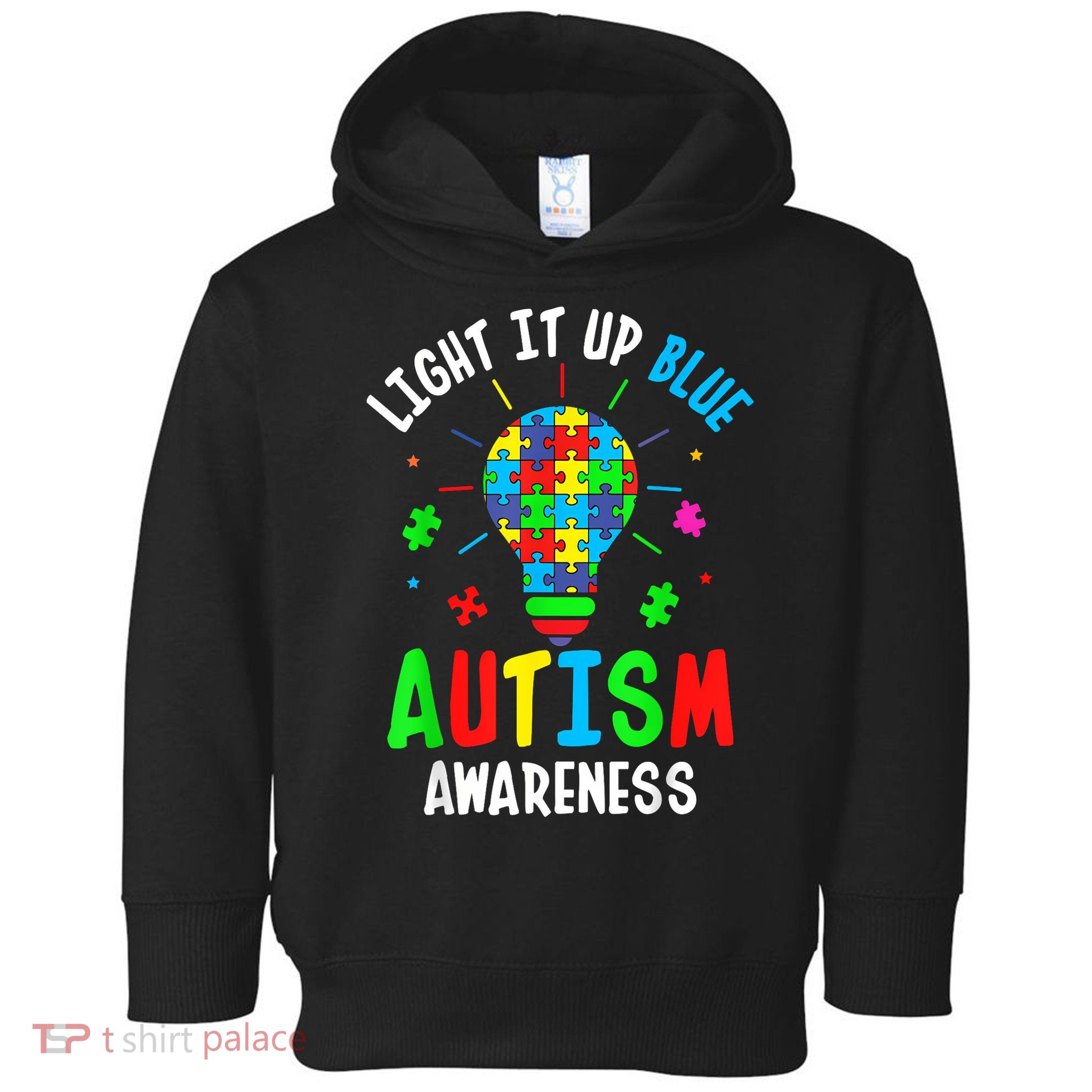 Light It Up Blue Autism Awareness Puzzle Piece Boy Toddler Hoodie