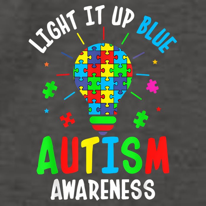 Light It Up Blue Autism Awareness Puzzle Piece Boy Vector Backpack