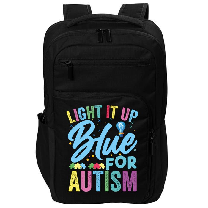 Light It Up Blue Autism Awareness Sweat Impact Tech Backpack