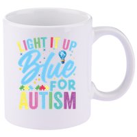 Light It Up Blue Autism Awareness Sweat 11oz C Handle Ceramic Mug