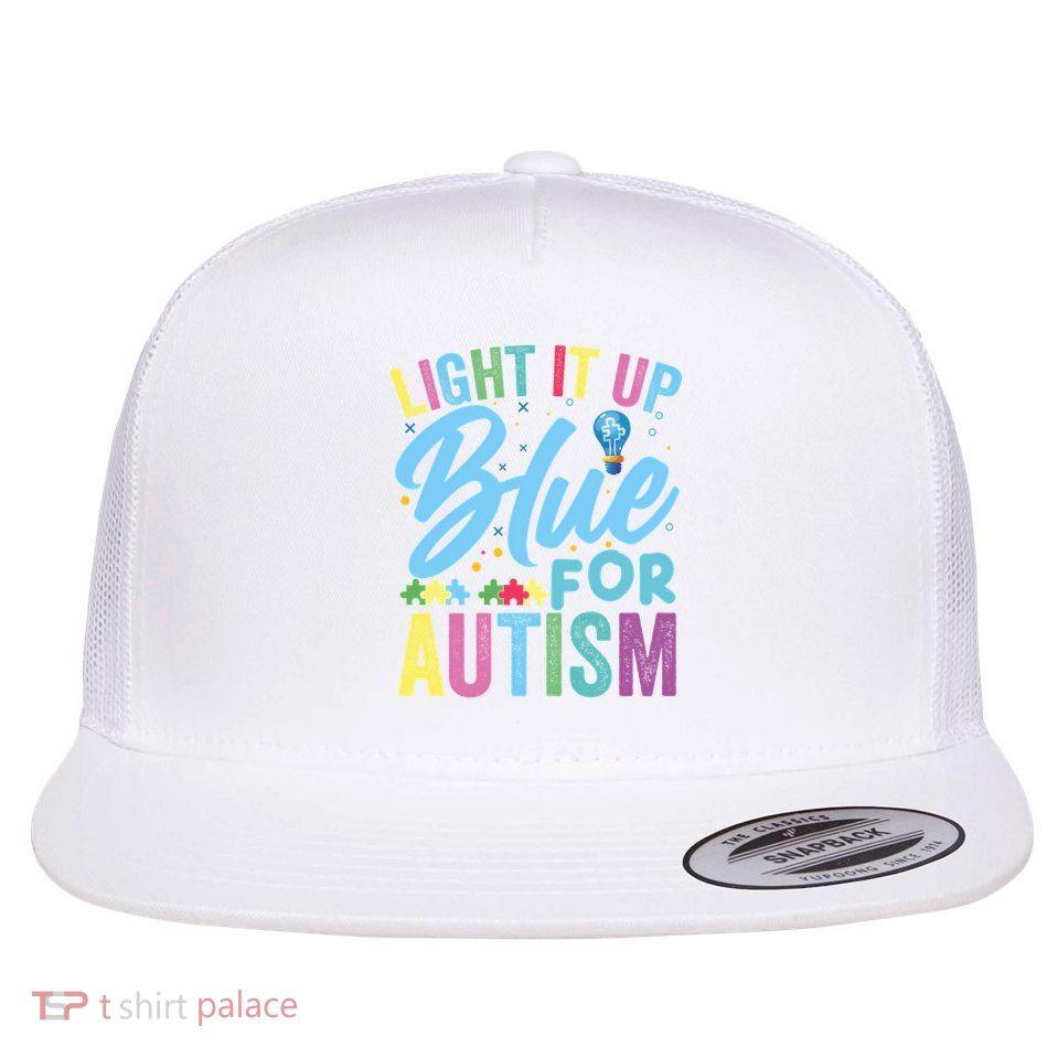 Light It Up Blue Autism Awareness Sweat Flatbill Hat