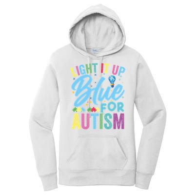 Light It Up Blue Autism Awareness Sweat Women's Pullover Hoodie